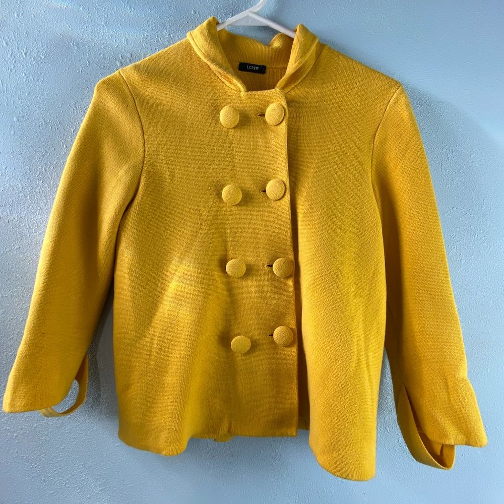 J Crew Bright Yellow Cotton Retro Mod Style Jacket